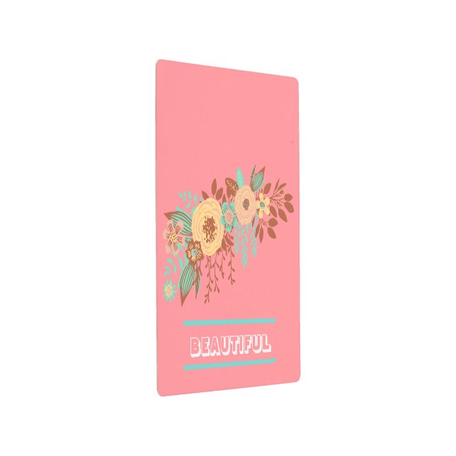 Impresión En Metal Rosa floral boho moderno (3/4)