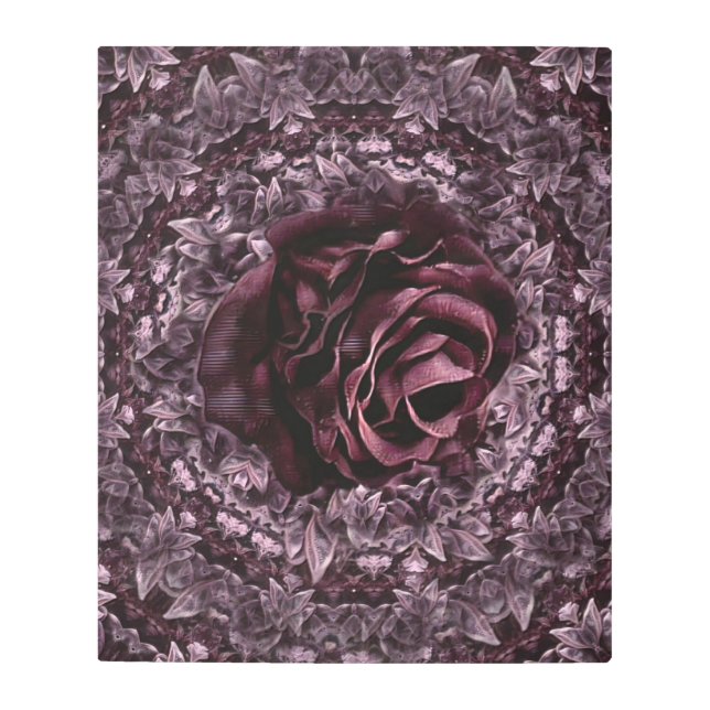 Impresión En Metal Rosa Mandala (Anverso)