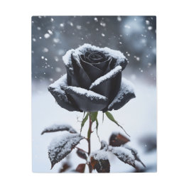Impresión En Metal Rosa negro en nieve - Moody Winter Floral
