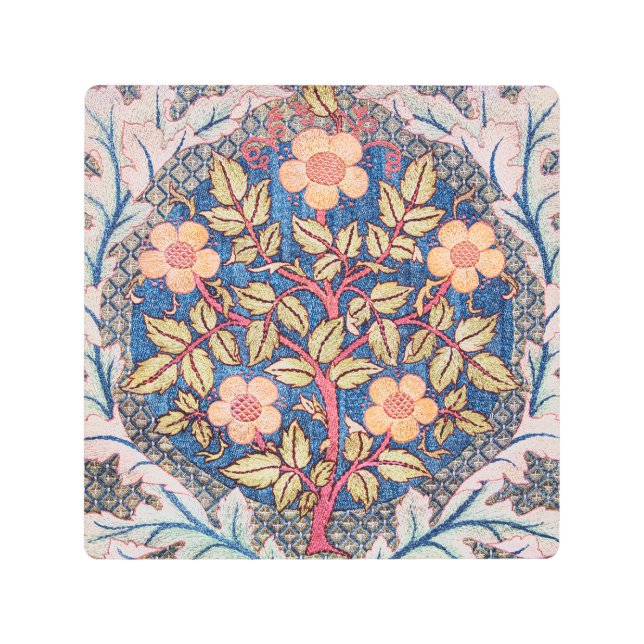 Impresión En Metal Rosa Wreath, William Morris (Anverso)