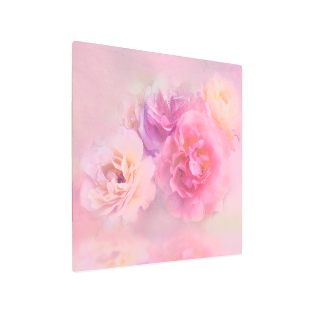 Impresión En Metal Rosas Dreamy Pastel (Angulado)