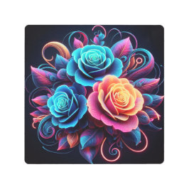 Impresión En Metal Rosas Neon