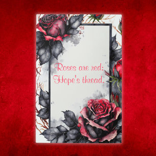Impresión En Metal Rosas rojos, hilo de esperanza - Monogramado  