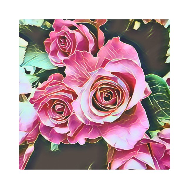 IMPRESIÓN EN METAL ROSES DE PINK (Anverso)