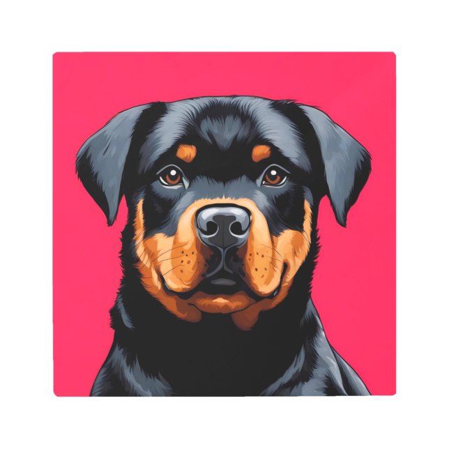 Impresión En Metal Rottweiler (Anverso)