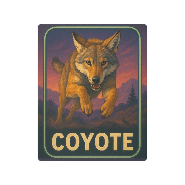 Impresión En Metal Rótulo Coyote (Anverso)