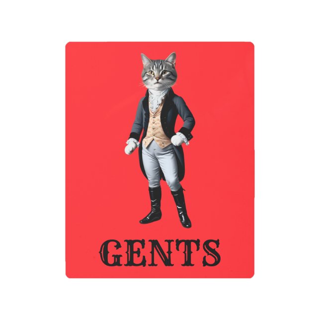 Impresión En Metal Rótulo de baño Metalizado Tabby Mase (Anverso)