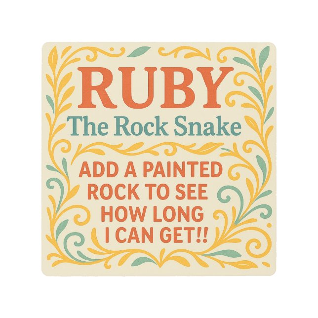 Impresión En Metal Rótulo de yacimiento de serpientes de rock (Anverso)