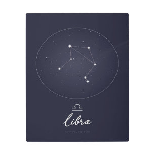 Impresión En Metal Rótulo Libra Zodiac   Un regalo de cumpleaños dive