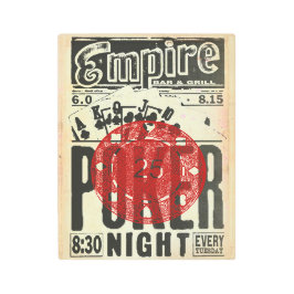 Impresión En Metal Rótulo Metalizado nocturno de póquer
