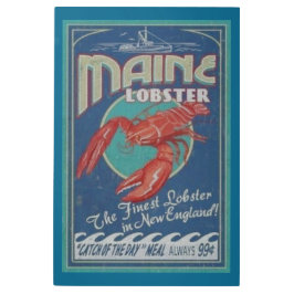 Impresión En Metal Rótulo Metalizado Vintage Lobster