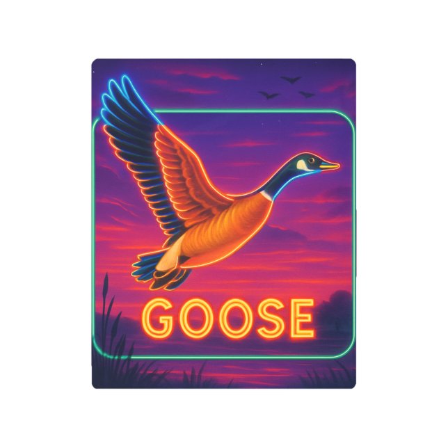 Impresión En Metal Rótulo Neon Goose (Anverso)