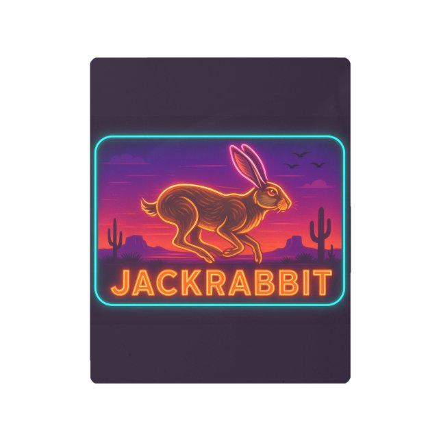 Impresión En Metal Rótulo Neon Jackrabbit (Anverso)