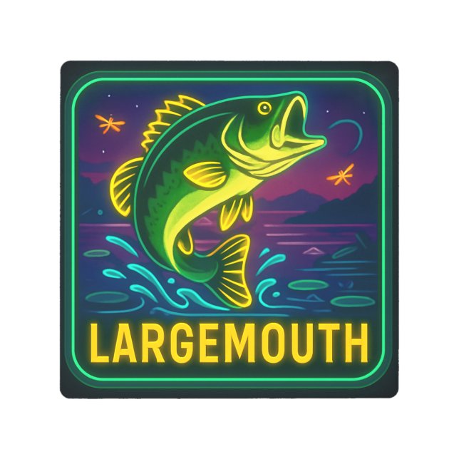 Impresión En Metal Rótulo Neon Largemouth (Anverso)