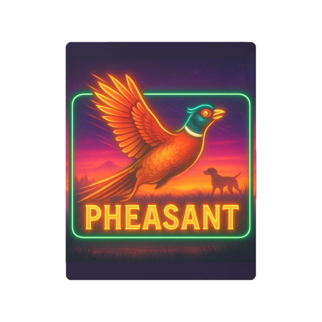 Impresión En Metal Rótulo Neon Pheasant (Anverso)