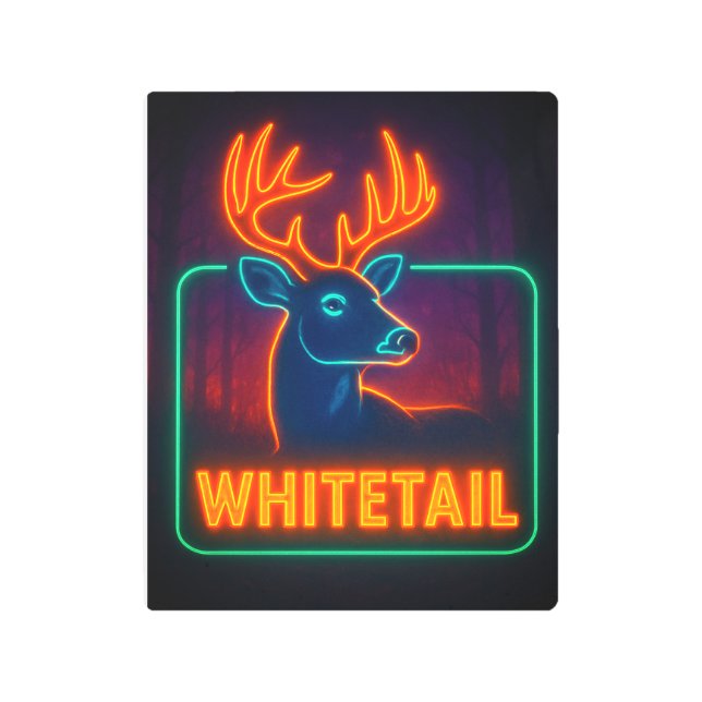 Impresión En Metal Rótulo Neon Whitetail (Anverso)