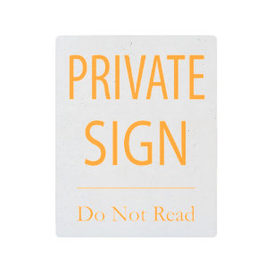 Impresión En Metal Rótulo privado no leído