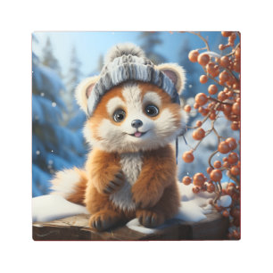 Impresión En Metal Rufus - Un adorable panda rojo