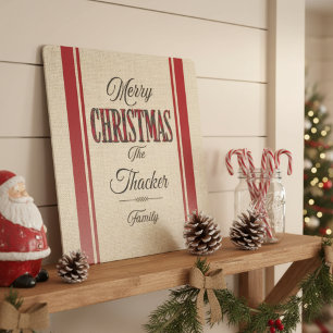 Impresión En Metal Rustic Classic Vintage Merry Christmas