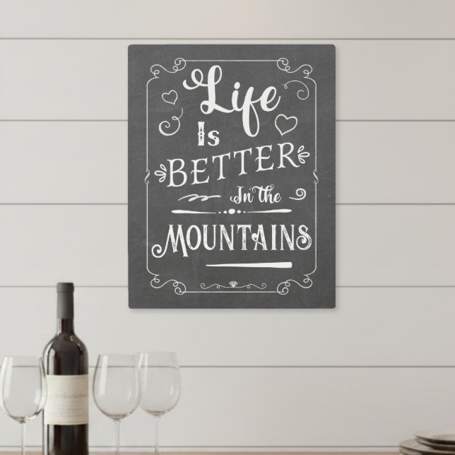 Impresión En Metal Rustic Faux Chalkboard Mountain Cabin (Subido por el creador)