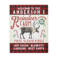 Rústica granja de renos nombre personalizado de gr