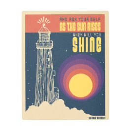 Impresión En Metal sabiduría inspiradora cita estilo espacio retro