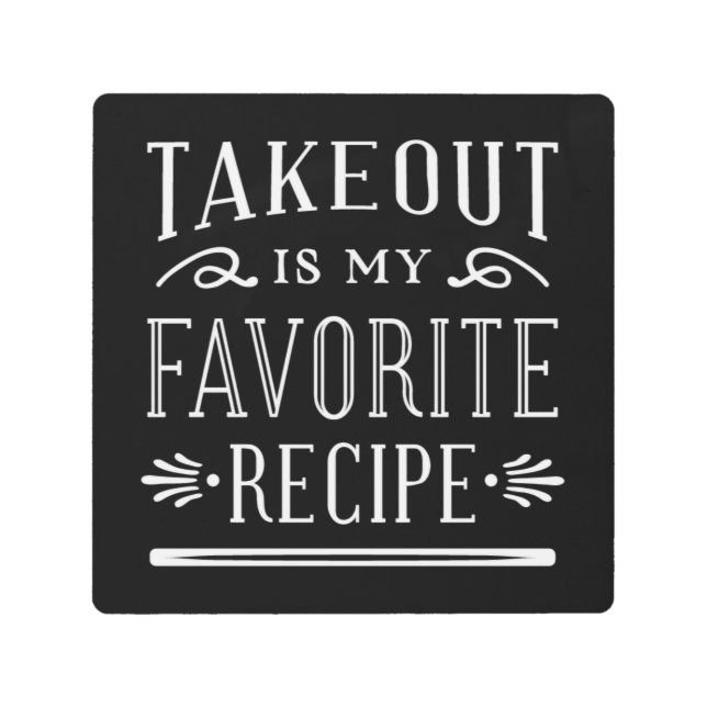 Impresión En Metal Sacar es mi receta favorita (Anverso)