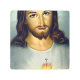 Impresión En Metal Sagrado Corazón De Jesús