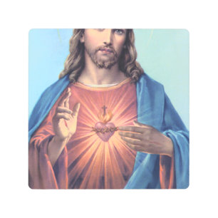 Impresión En Metal Sagrado Corazón De Jesús