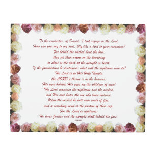 Impresión En Metal Salmo 11, Escritura, Verso de la Biblia,