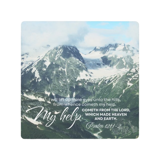 Impresión En Metal Salmo 121 levantaré mis ojos hacia las colinas (Anverso)