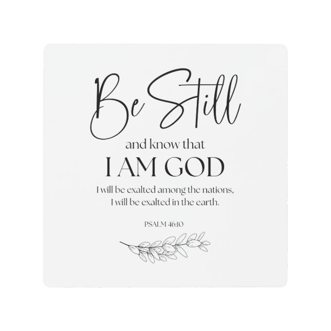 Impresión En Metal Salmo 46:10 Permaneced y sepan que soy Dios (Anverso)