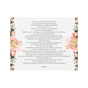 Impresión En Metal Salmo 91 Twig Flower Border Metalizado Wall Art