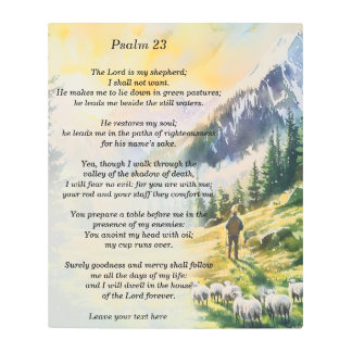 Impresión En Metal Salmo Personalizado 23 Con Imágenes Pastoras