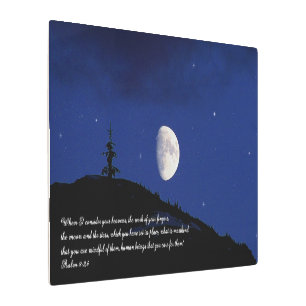 Impresión En Metal Salmos 8:3,4 Escritura Inspiradora