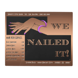 Impresión En Metal Salón de uñas Rótulo-marrón-Art Deco-Personalizado