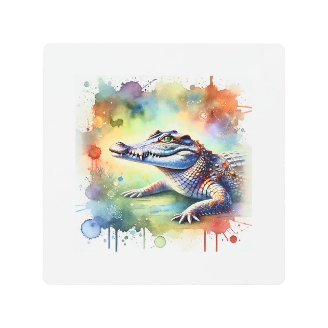 Impresión En Metal Saltwater Crocodile 130724AREF103 - Watercolor (Anverso)