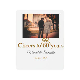 Impresión En Metal Saludos dorados a boda de 60 años