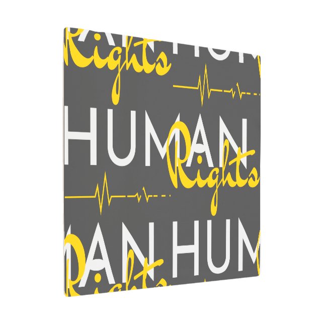 Impresión En Metal Salvamento de los derechos humanos (Angulado)