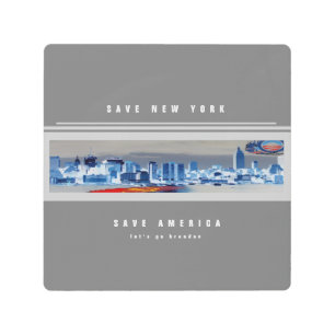 Impresión En Metal Salven Nueva York Vamos Brandon