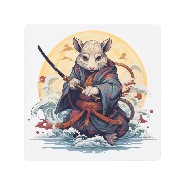 Impresión En Metal Samurai Rat  (Anverso)