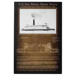Impresión En Metal San Mateo Seattle / San Francisco Steam Ferry