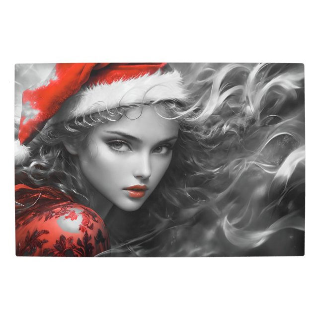 Impresión En Metal Sandra Claus (ho, ho, ho) 3 bw (Anverso)