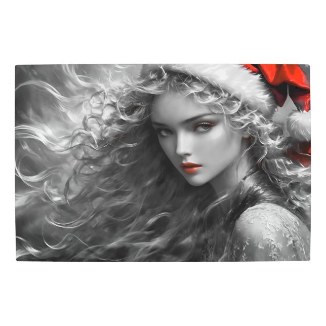 Impresión En Metal Sandra Claus (ho, ho, ho) 4 bw (Anverso)