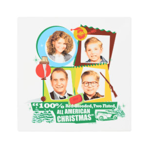 Impresión En Metal Sangre Roja, Dos Puños, Todos Navidades Americanos