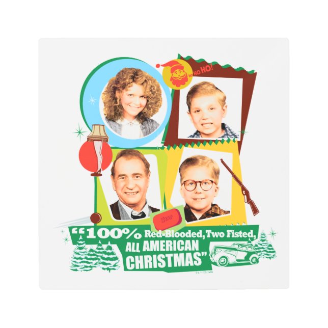 Impresión En Metal Sangre Roja, Dos Puños, Todos Navidades Americanos (Anverso)