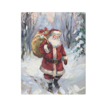 Santa en el bosque de nieve