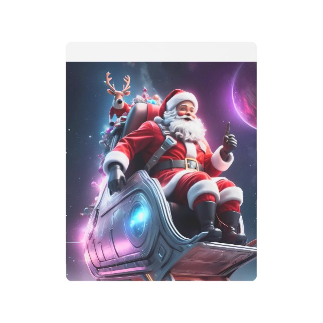 Impresión En Metal Santa in Space | A Futuristic Christmas Odyssey (Anverso)