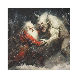 Impresión En Metal Santa VS Krampus
