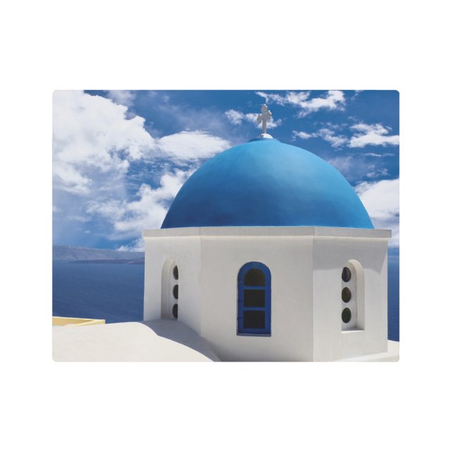 Impresión En Metal Santorini, Grecia (Anverso)